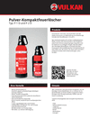 Produktdatenblatt Pulver-Kompaktfeuerlöscher P 1 D und P 2 D